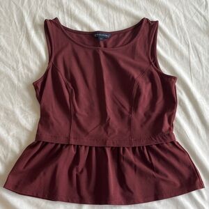 Brooks Brothers Sleeveless Peplum Tank in Burgundy